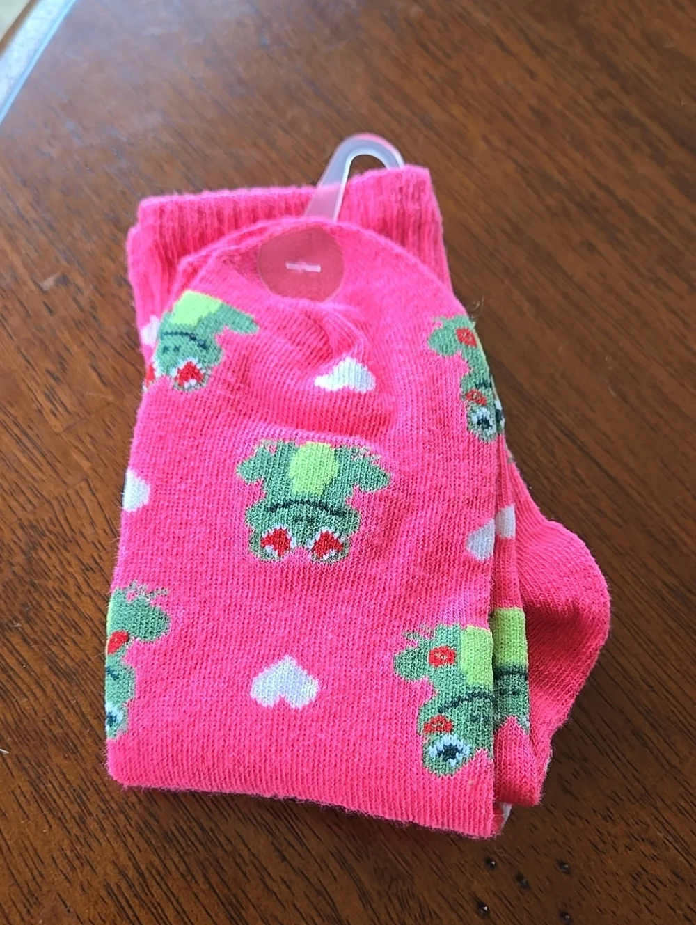 Pink Frog Green Crew Socks New Accessory Womens